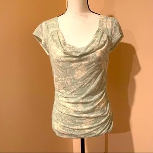 Pretty Halogen Pale Green/Cream Floral Top